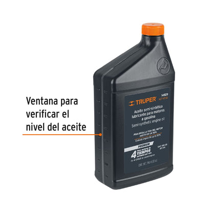 Aceite semi-sintético, 4 tiempos, 1000ml (34 oz), Truper
