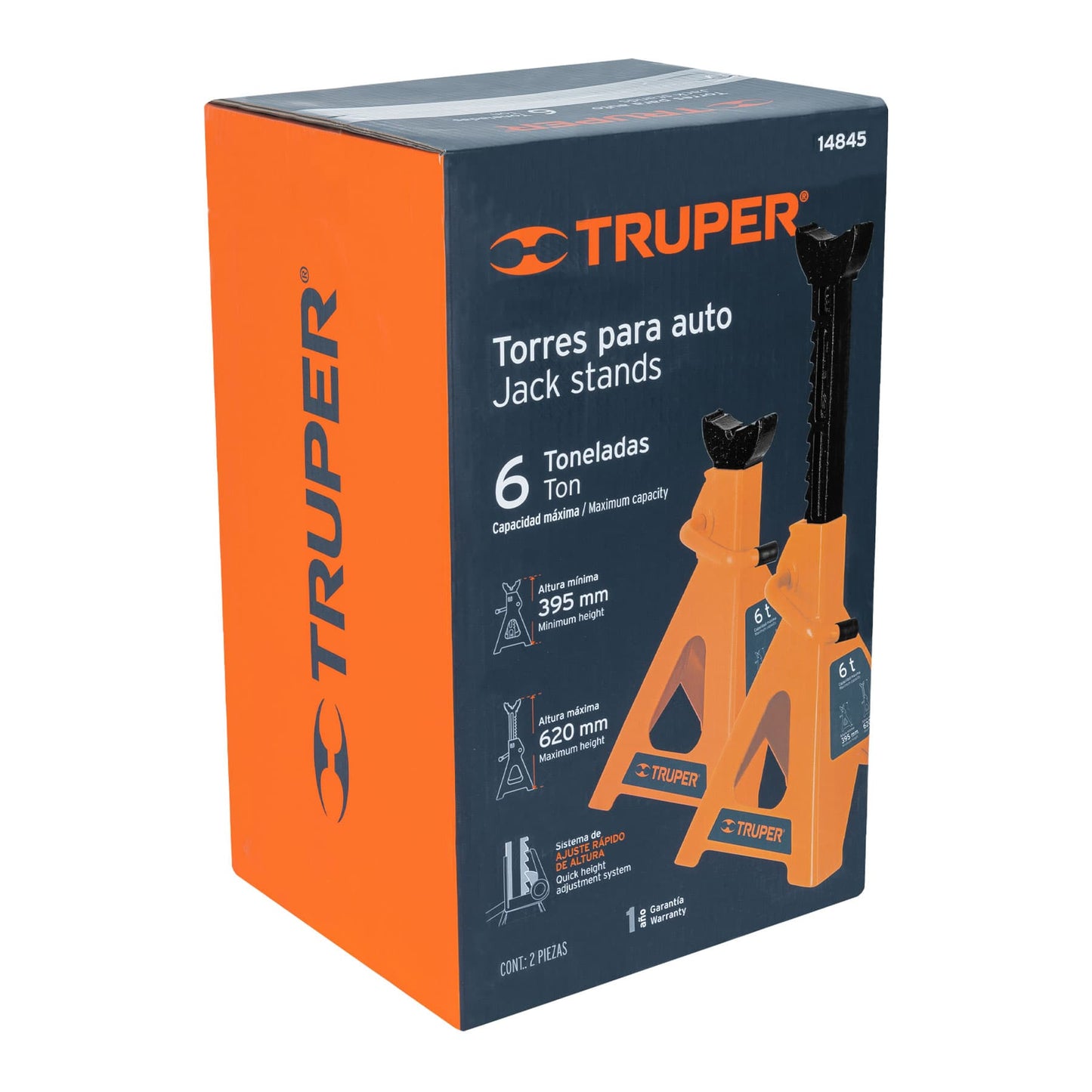 Caja con 2 torres de 6 ton para auto, Truper