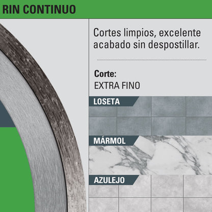 Disco diamantado continuo para loseta y mayólica