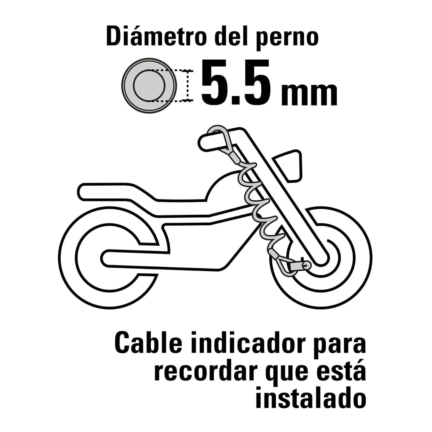 Candado para disco de motocicleta, perno de 5.5 mm