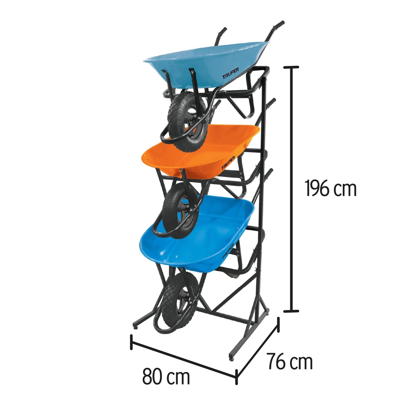 Rack para 3 carretillas estibadas Truper